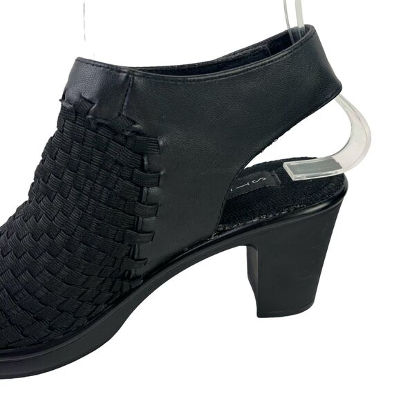 Steven Steve Madden Elmore Women's Woven Black Block High Heels Sandals Shoes 6 - Picture 10 of 16